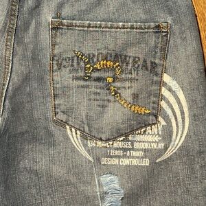 Rocawear‎ Jeans Mens Vntg Baggy Hip Hop Skater Y2K Wide Leg Thrashed Distressed
